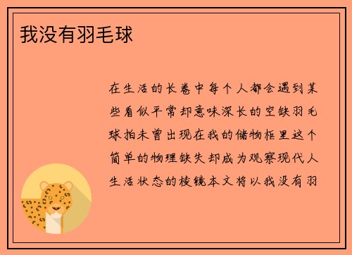 我没有羽毛球